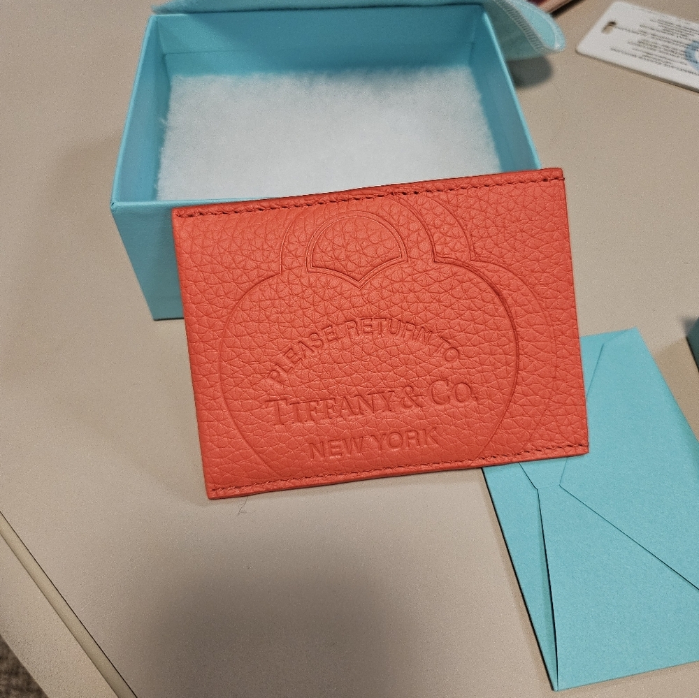 Tiffany & Co. Orange Leather Card Holder